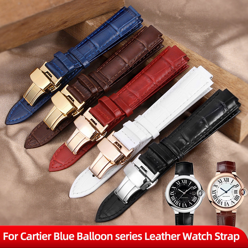 Cartier Watch Ballon Bleu - Correa de reloj de cuero genuino