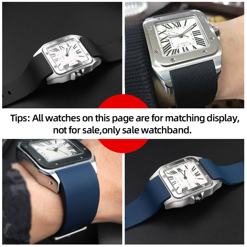 Correa de goma de interfaz esp - Cartier Watch Santos reseña y precio